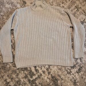 Point Zero vintage 90s Cream Ribbed Turtleneck Sweater y2k